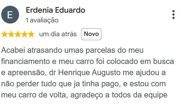 Avaliação 5 estrelas de Erdenia Eduardo no Google